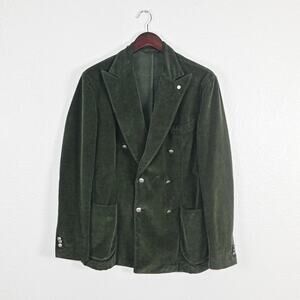 L.B.M. 1911 Limited edition Double Breasted Corduroy Blazer Jacket Green sz 52R